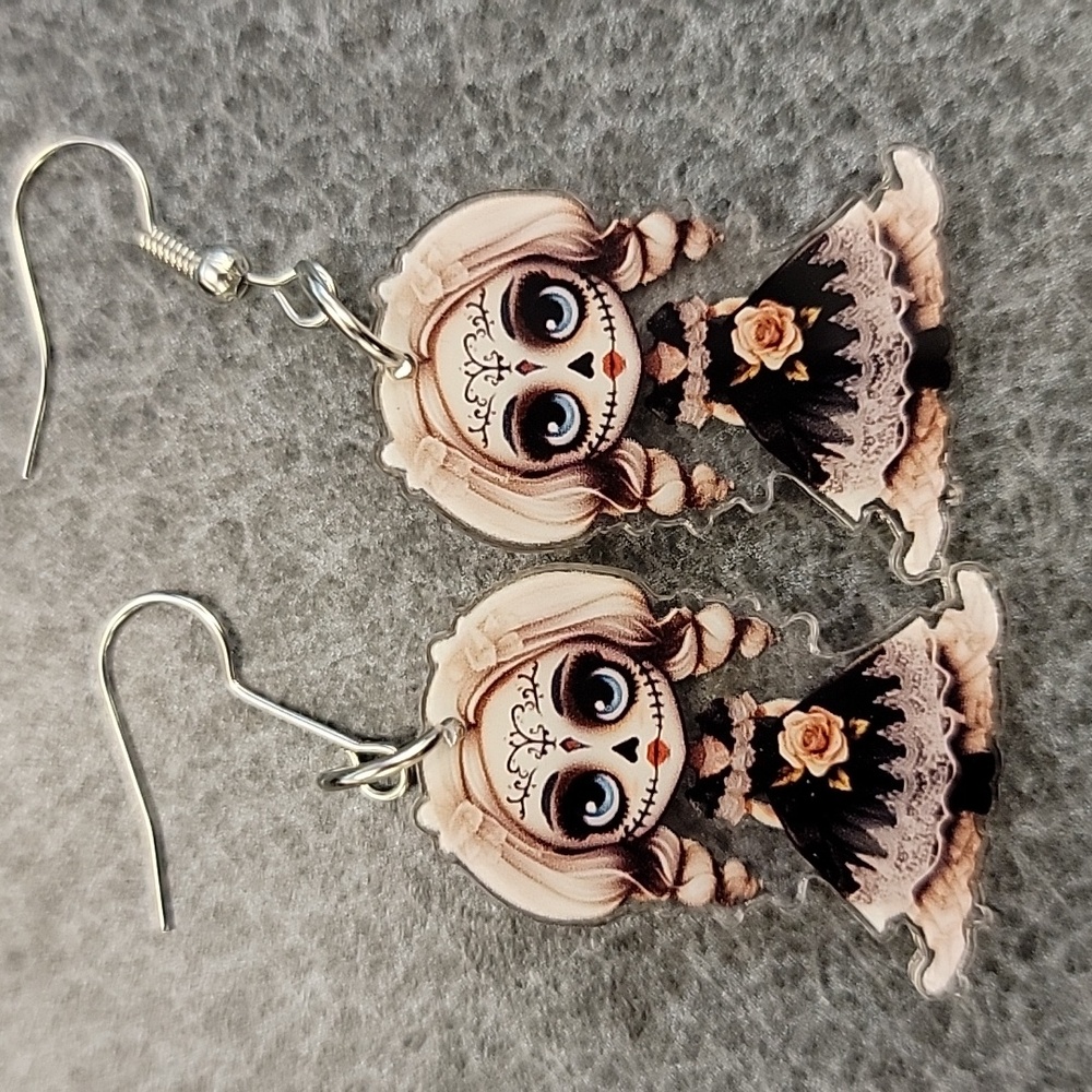 Sugar Skull Doll Earrings